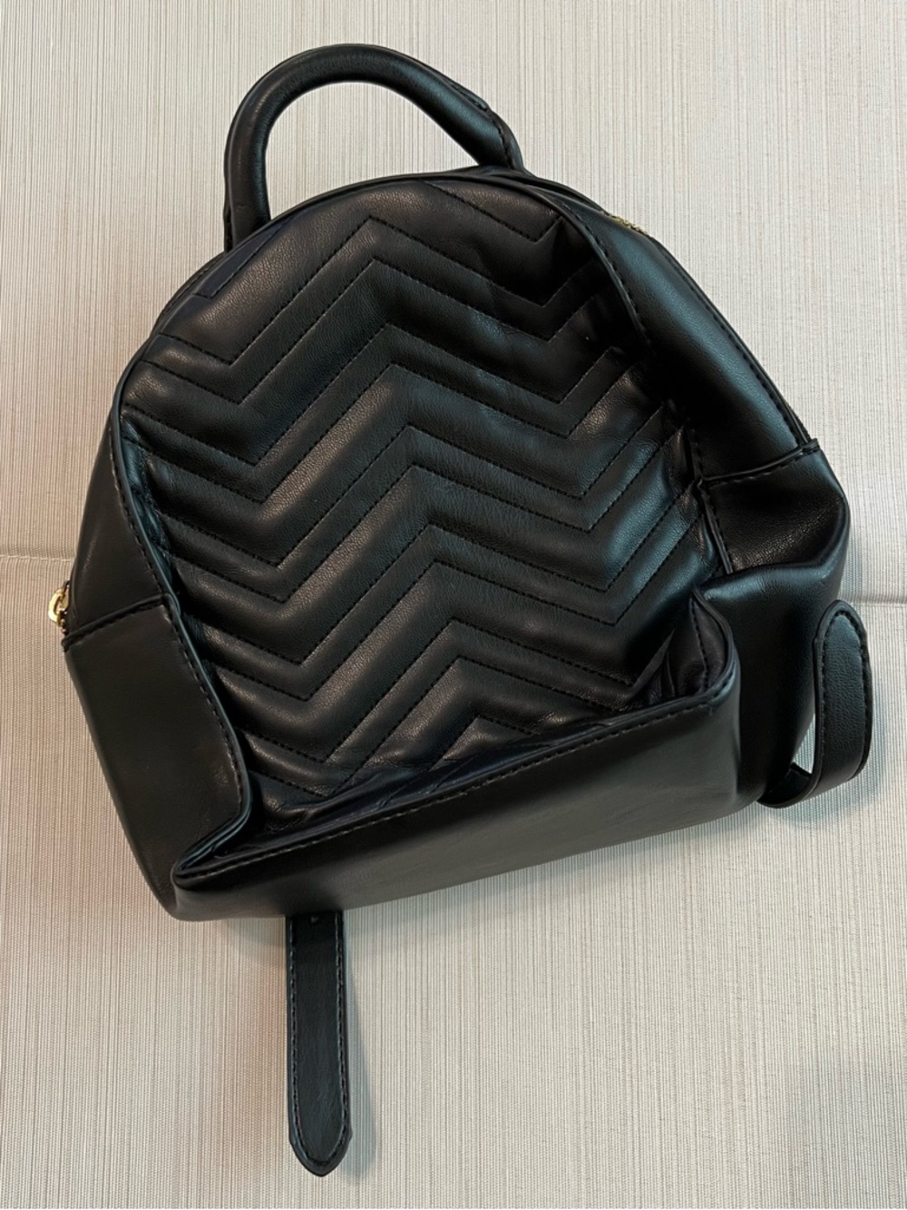 Black Quilted Mini Backpack Purse